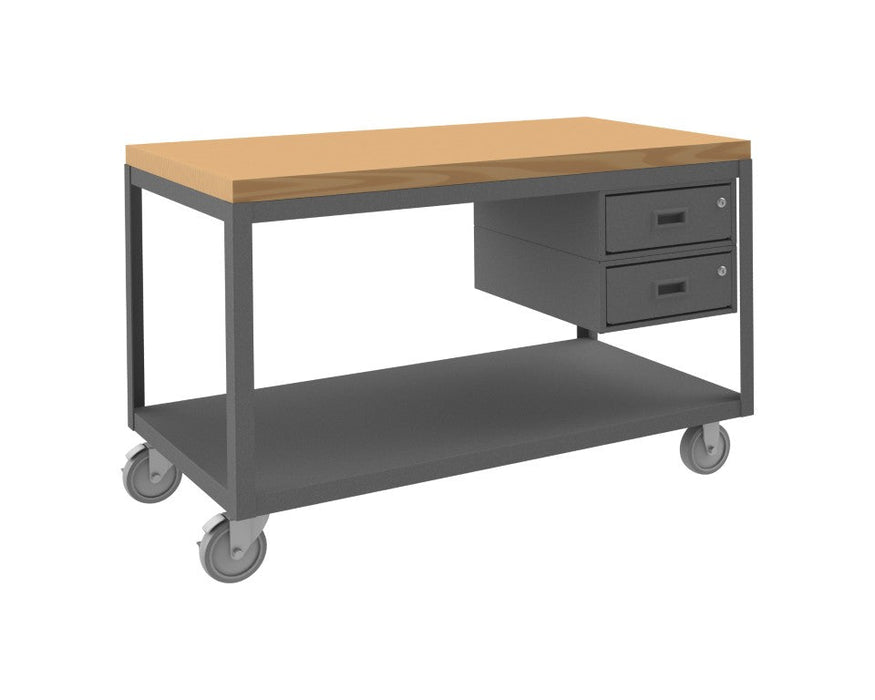 HMT-2448-2-MT-2DR-95 High Deck Mobile Table, 2 Shelves