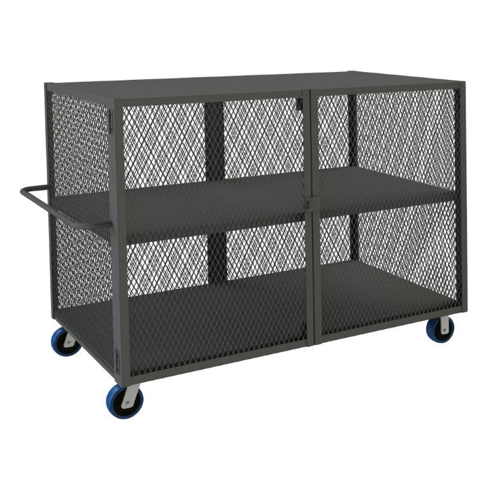 HTL-3672-DD-2-6PU-95 Security Mesh Truck, 2 Shelves, 36 x 72