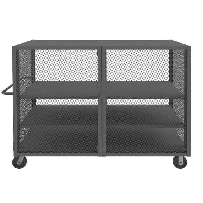 HTL-3672-DD-2AS-95 Security Mesh Truck, 3 Shelves, 36 x 72
