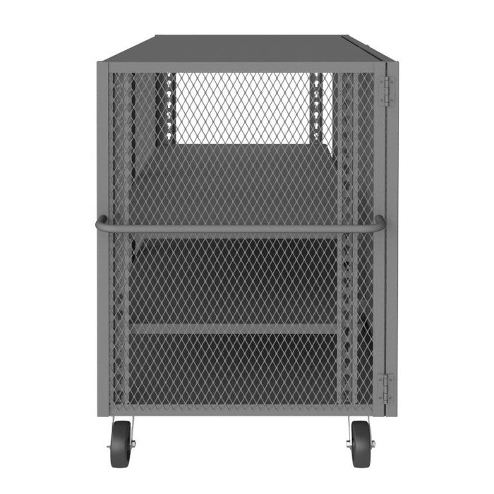 HTL-3672-DD-2AS-95 Security Mesh Truck, 3 Shelves, 36 x 72