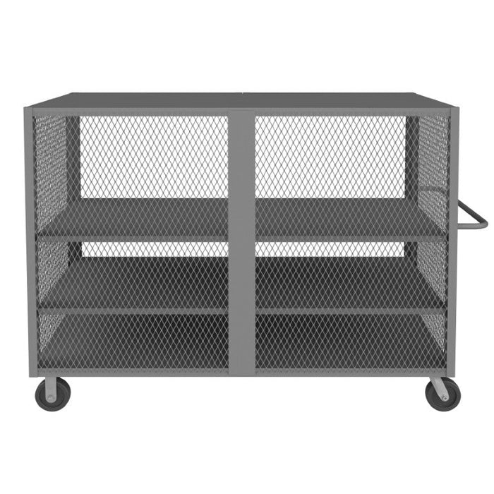 HTL-3672-DD-2AS-95 Security Mesh Truck, 3 Shelves, 36 x 72