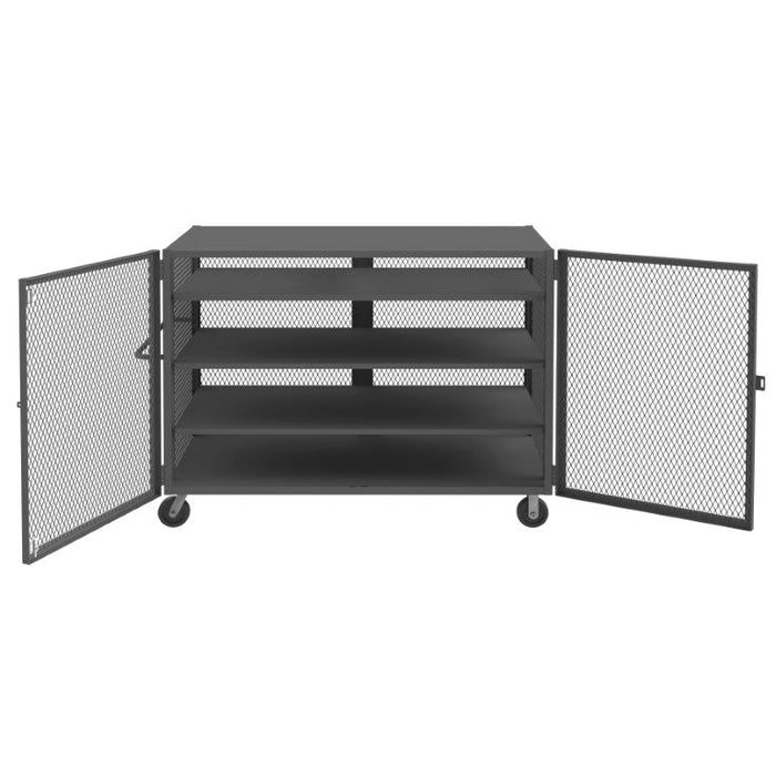 HTL-3672-DD-3AS-95 Security Mesh Truck, 4 Shelves, 36 x 72