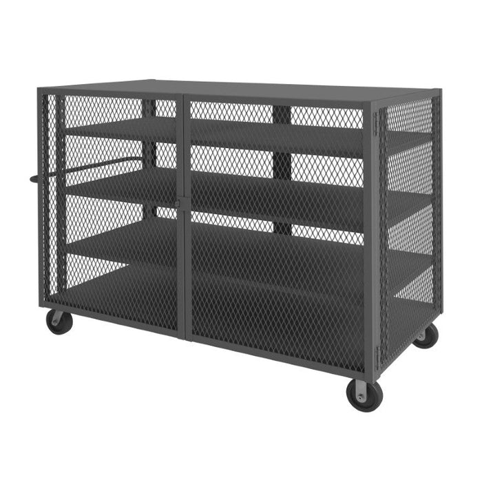 HTL-3672-DD-3AS-95 Security Mesh Truck, 4 Shelves, 36 x 72
