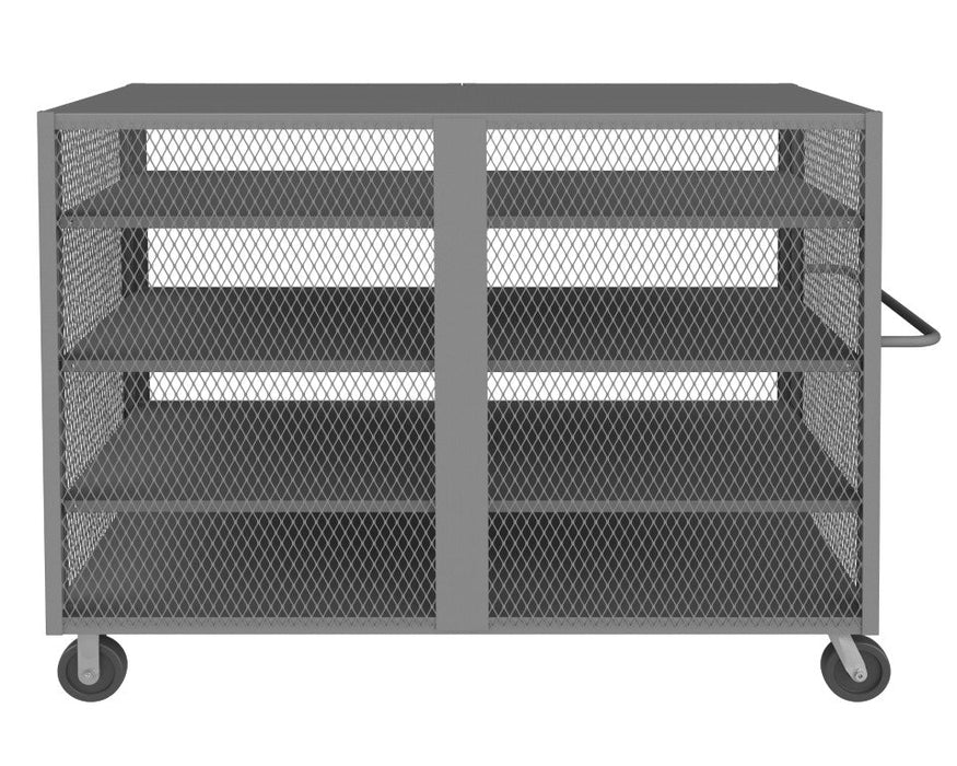 HTL-3672-DD-3AS-95 Security Mesh Truck, 4 Shelves, 36 x 72