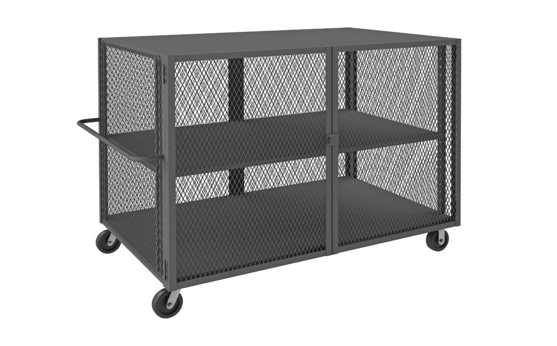 HTL-4474-DD-1AS-95 Security Mesh Truck, 2 Shelves, 44 x 74