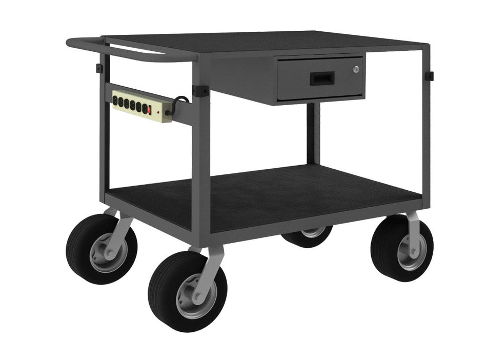 IC24361DRPS10SPN95 Instrument Cart, 2 Flush Shelves