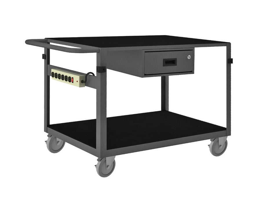 IC24361DRPS4SW5PU95 Instrument Cart, 2 Flush Shelves
