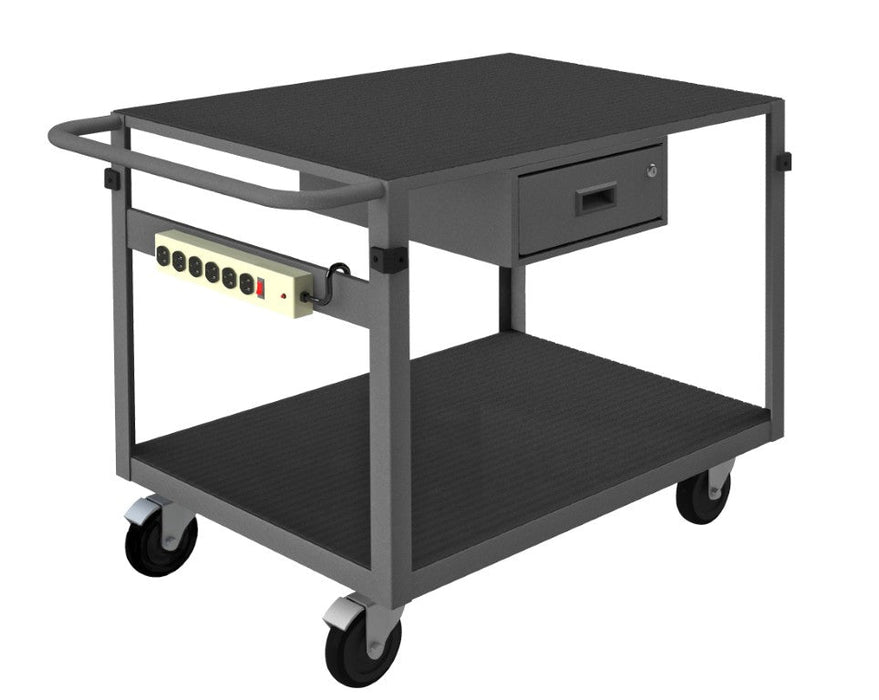 IC2436311DRPS4SW5PO95 Instrument Cart, 2 Flush Shelves