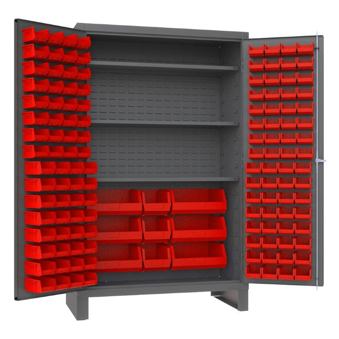 JC-137-3S-1795 Cabinet, 3 Shelves, 137 Red Bins
