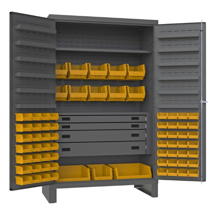 JCBDLP694RDR-95 4 Drawer Cabinet, 2 Shelves, 69 Bins