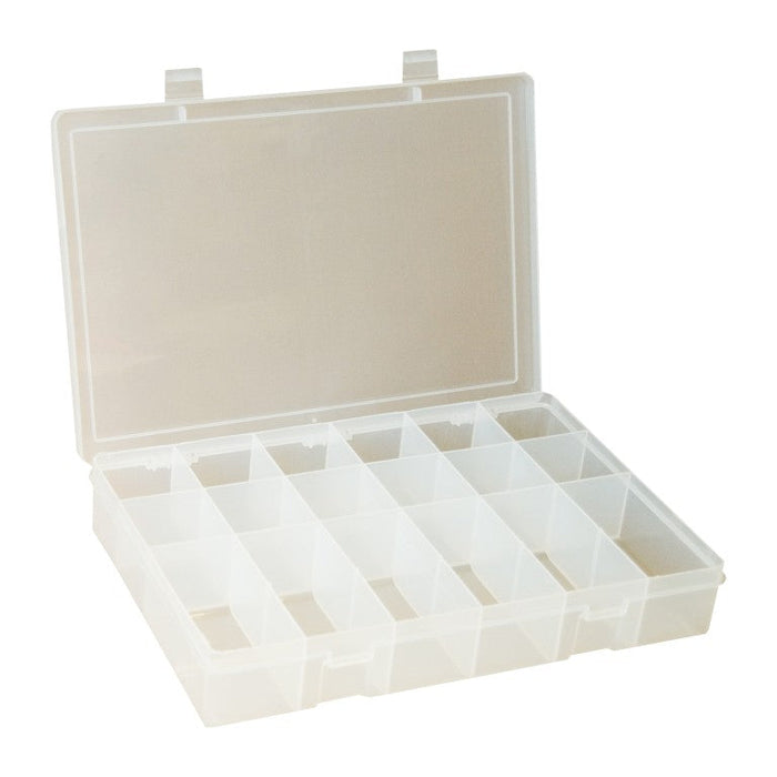 LP18-CLEAR Large Compartment Box, 18 Openings
