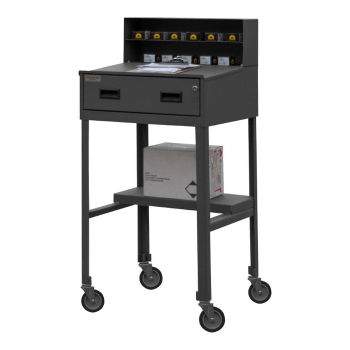 MSD-2023-95 Mobile Shop Desk, Half Shelf, 1 Drawer