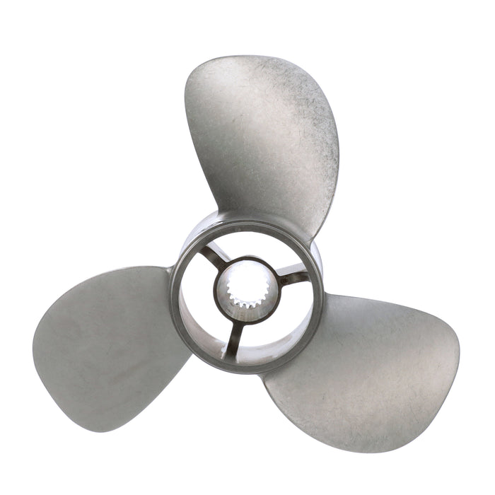 Quicksilver Bravo Three 14.3" Diameter X 21" Pitch, 3-Blade Stainless Steel Propeller, Right Hand Rotation, Matte Finish