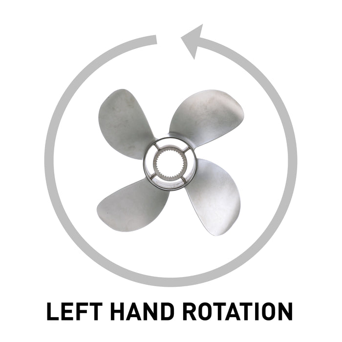 Quicksilver Bravo Three 16" Diameter X 19" Pitch, 4-Blade Stainless Steel Propeller, Left Hand Rotation, Matte Finish