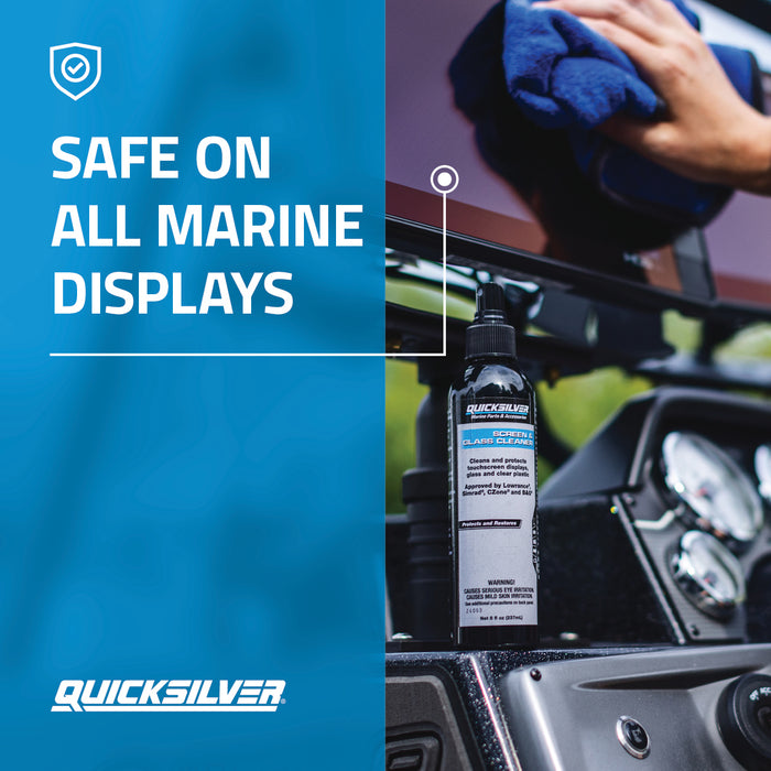 Quicksilver 8M0224419 Screen & Glass Cleaner for Marine Electronics, Windshields and Mirrors, 2 oz