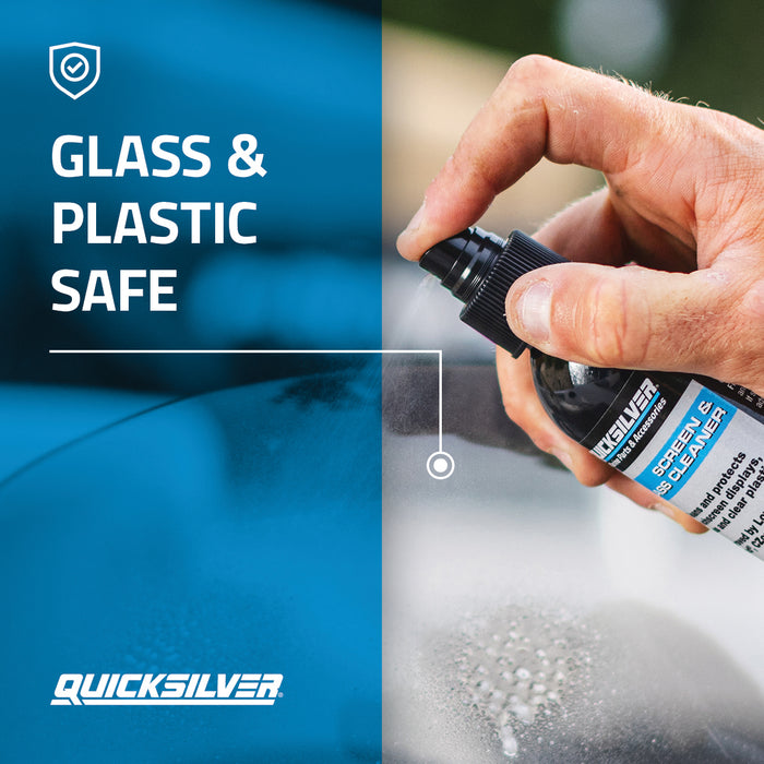 Quicksilver 8M0224419 Screen & Glass Cleaner for Marine Electronics, Windshields and Mirrors, 2 oz