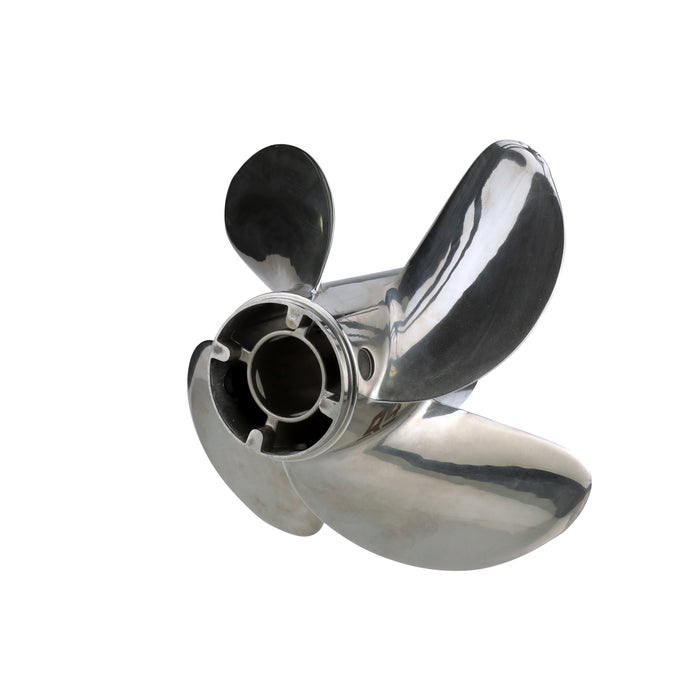 Quicksilver Q4 14.6" Diameter X 19" Pitch, 4-Blade Stainless Steel Propeller, Left Hand Rotation
