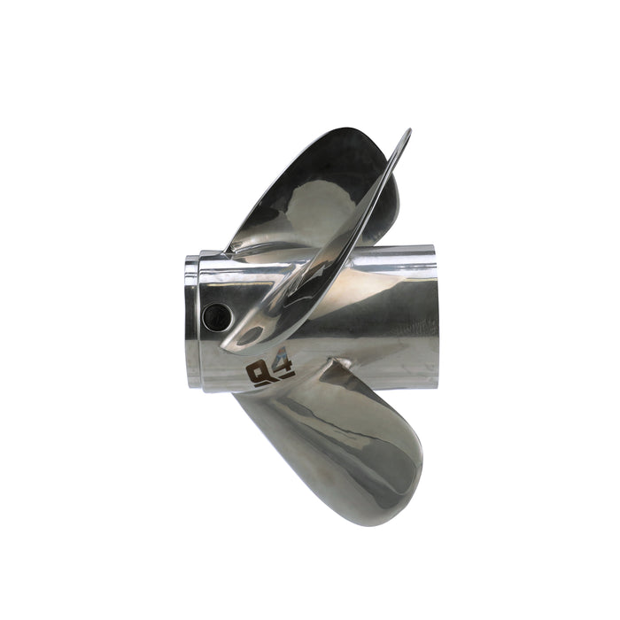 Quicksilver Q4 14.6" Diameter X 23" Pitch, 4-Blade Stainless Steel Propeller, Left Hand Rotation