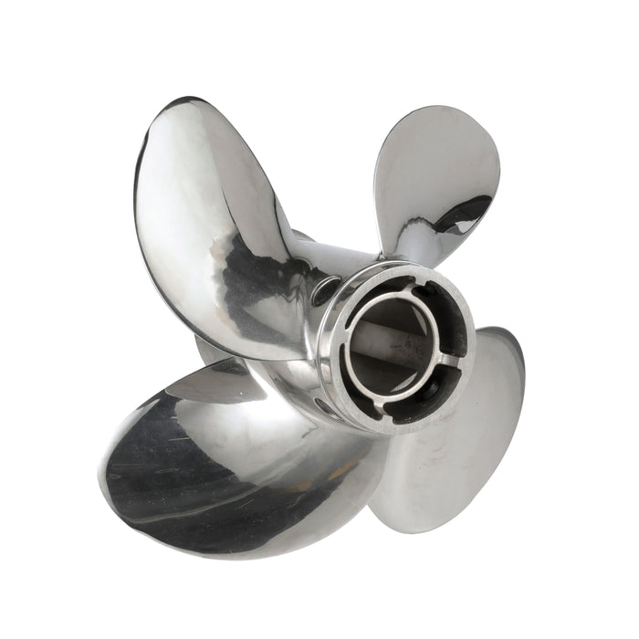Quicksilver Q4 12.7" Diameter X 21" Pitch, 4-Blade Stainless Steel Propeller, Right Hand Rotation