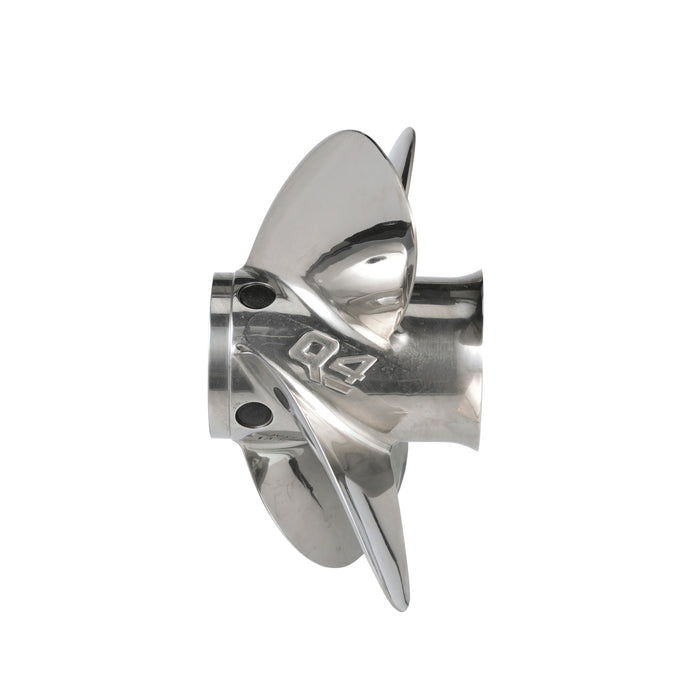 Quicksilver Q4 12.7" Diameter X 19" Pitch, 4-Blade Stainless Steel Propeller, Right Hand Rotation