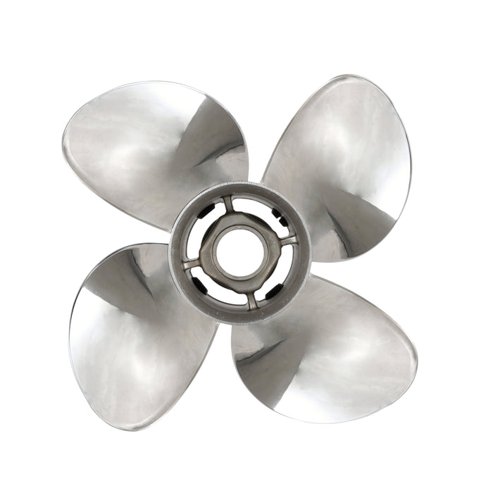 Quicksilver Q4 12.7" Diameter X 21" Pitch, 4-Blade Stainless Steel Propeller, Right Hand Rotation