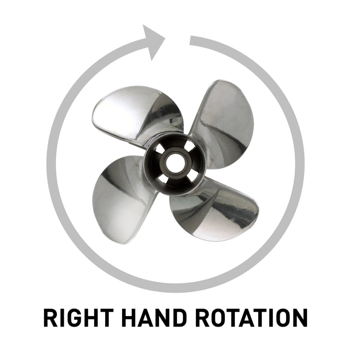 Quicksilver Q4 14.6" Diameter X 17" Pitch, 4-Blade Stainless Steel Propeller, Right Hand Rotation