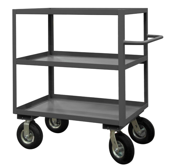 RICNM-243645-3-ALU-95 Instrument Cart, 3 Lipped Shelves