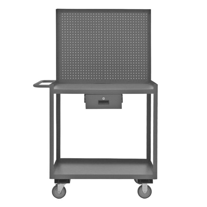 RSC-2436-2-PB-1DR-95 Stock Cart, 2 Shelves, Pegboard