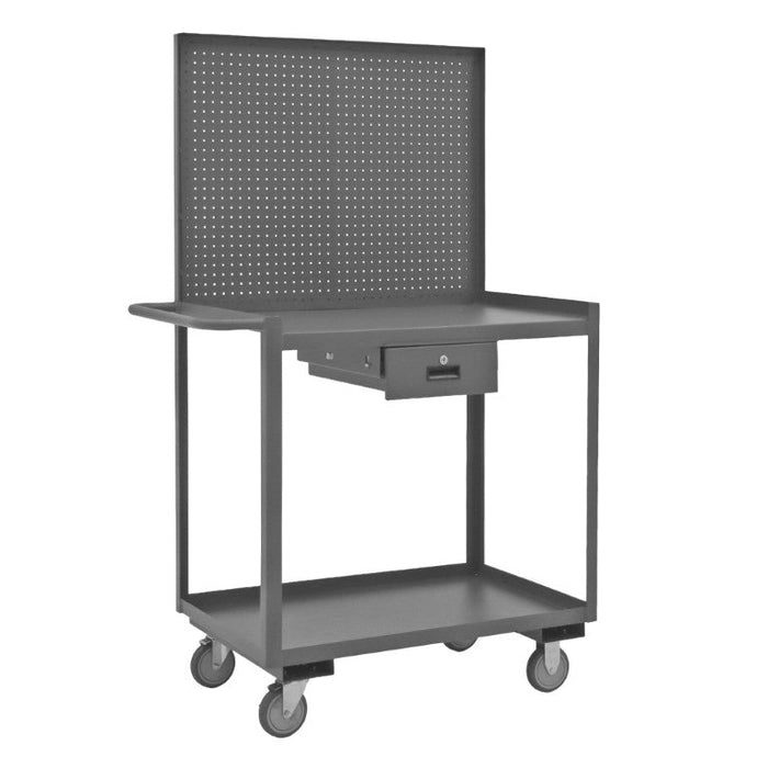 RSC-2436-2-PB-1DR-95 Stock Cart, 2 Shelves, Pegboard