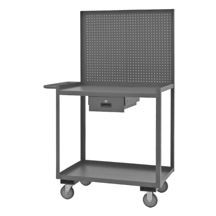 RSC-2436-2-PB-1DR-95 Stock Cart, 2 Shelves, Pegboard