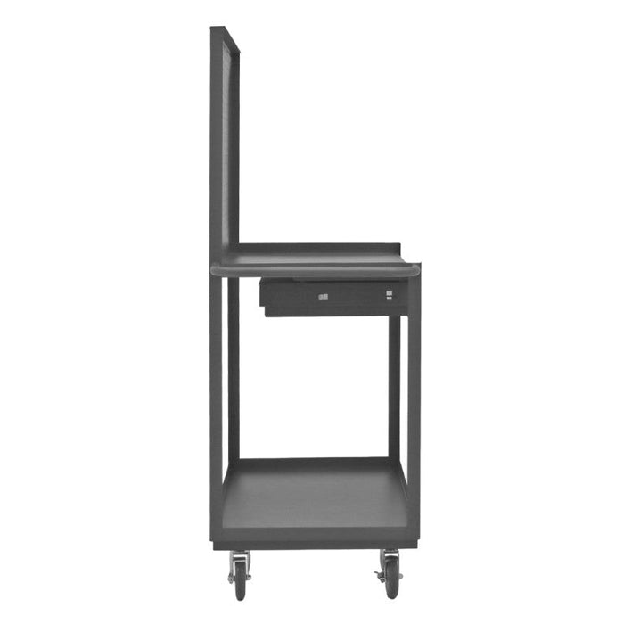 RSC-2436-2-PB-1DR-95 Stock Cart, 2 Shelves, Pegboard