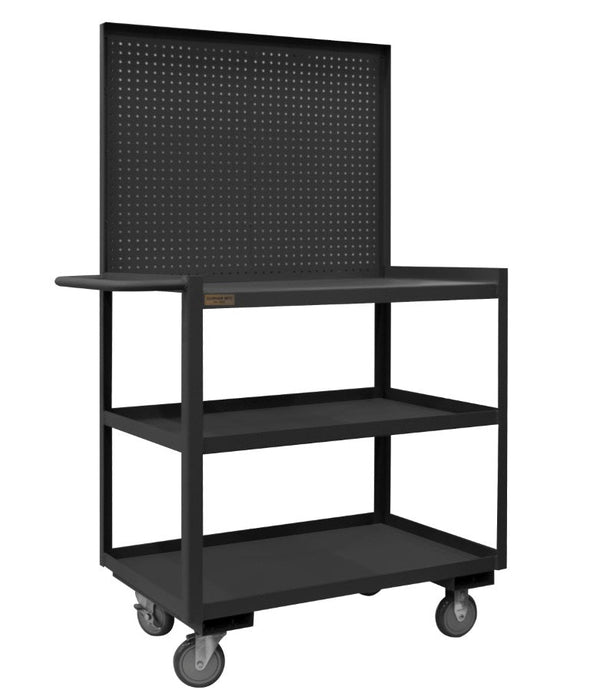 RSC-2436-3-PB-95 Stock Cart, 3 Shelves, 24 x 36, Pegboard