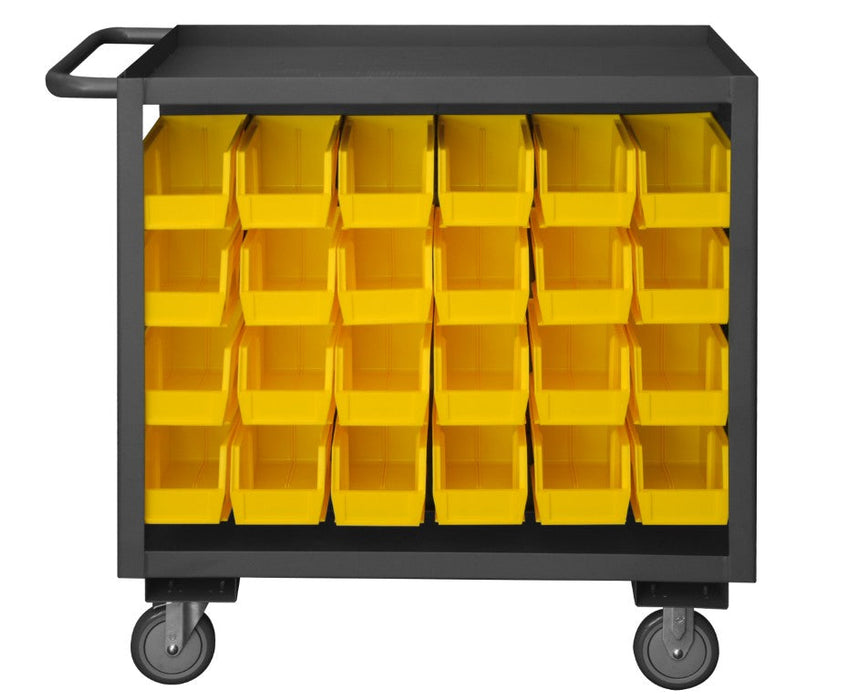 RSC-2436-BLP-48-230-95 Stock Cart, 2 Shelves, 24 x 36, 48 Bins