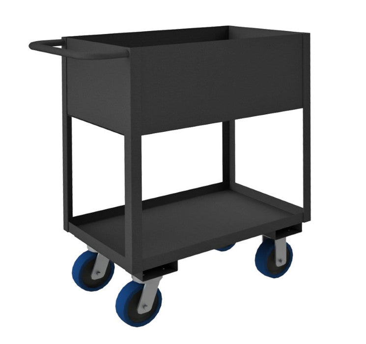 RSC12-1830-2-3.6K-6PU-95 Stock Cart, 2 Shelves, High Lip, 18 x 30