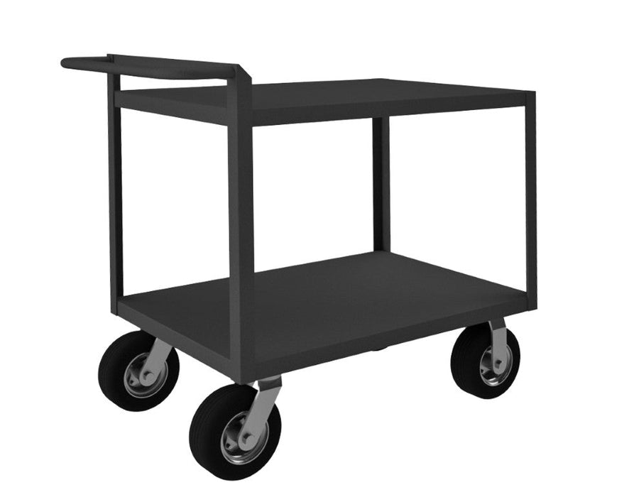 RSCR-243638-ALD-95 Stock Cart, 2 Shelves, Raised Handle