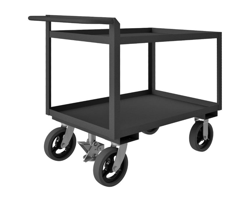 RSCR243636ALUFL8MR95 Stock Cart, 2 Shelves, Raised Handle