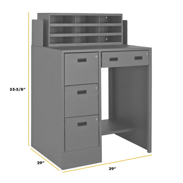SFWS-392955-95 Stationary File Workstation StandUp Desk