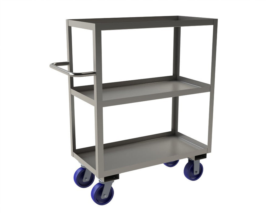 SRSC1618363ALU6PU Stainless Steel Stock Cart, 3 Shelves