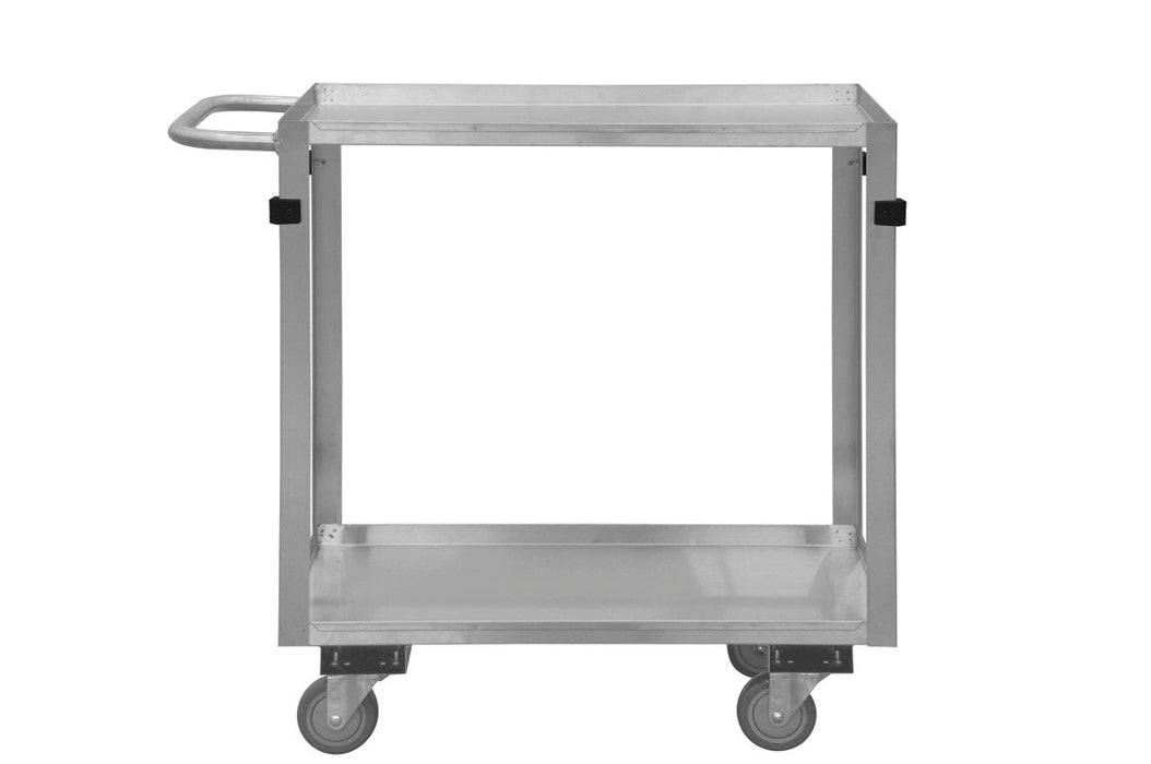 SRSC2016302ALU4PU Stainless Steel Stock Cart, 2 Shelves