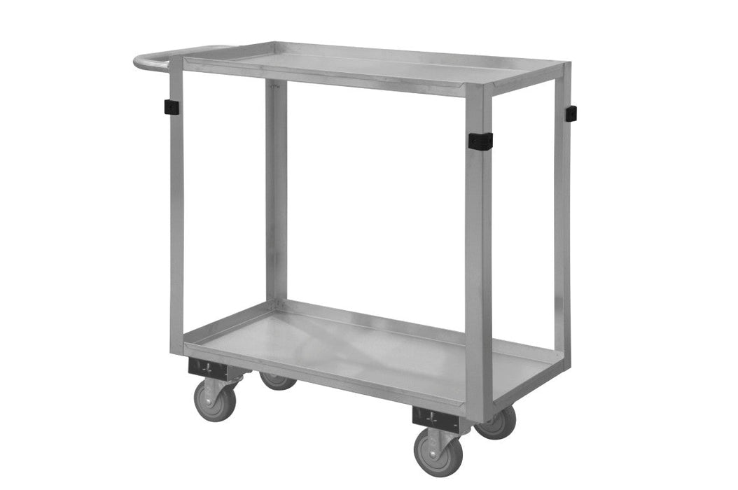 SRSC2016302ALU4PU Stainless Steel Stock Cart, 2 Shelves