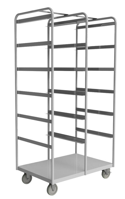 STBR-303672-12-5PU Stainless Steel Tub Rack Cart, 12 Bins