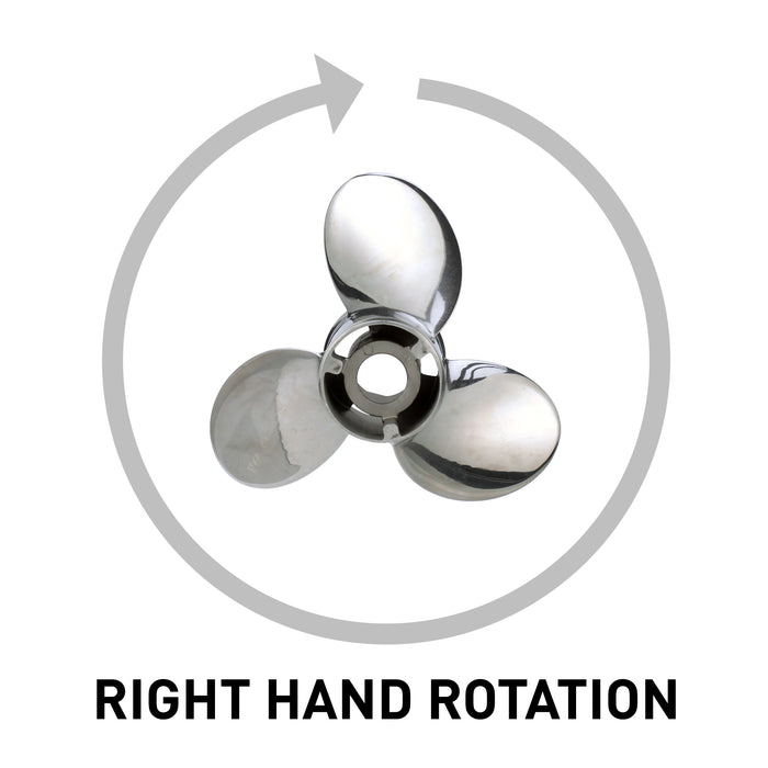 Quicksilver QS5166X Silverado 10.5" Diameter X 13" Pitch, 3-Blade Stainless Steel Propeller, Right Hand Rotation, 40-60hp