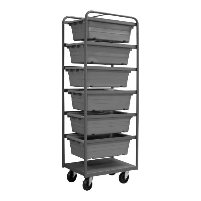TBR-183072-6-5PO-95 Tub Rack, 6 Gray Bins, Bottom Shelf