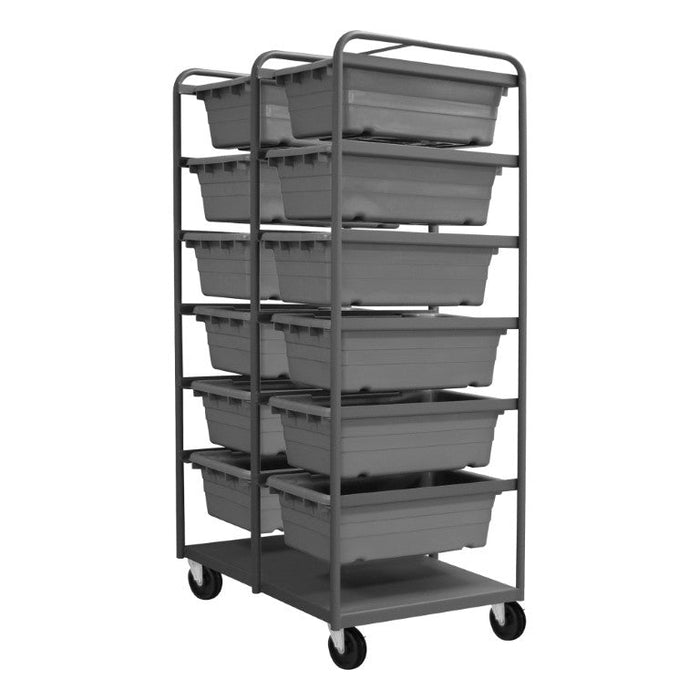 TBR-303672-12-5PO-95 Tub Rack, 12 Gray Bins, Bottom Shelf