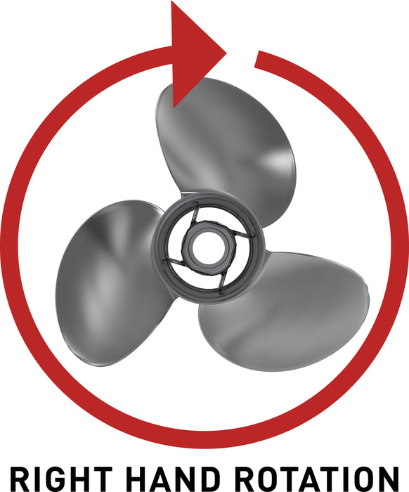 Quicksilver Black Diamond 3-Blade Aluminum Propeller, 9" Diameter x 10" Pitch, Right Hand Rotation