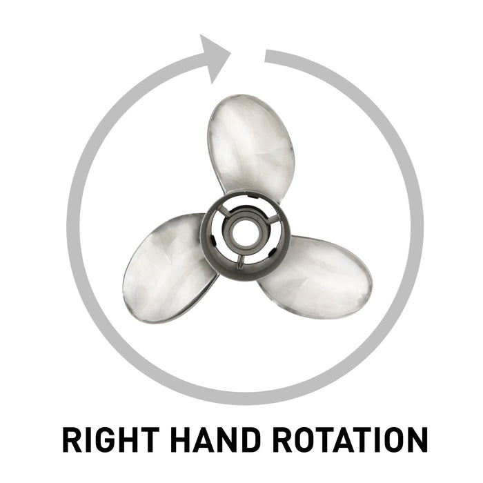Quicksilver Thunderbolt Propeller High Polished Stainless Finish, 15.3" Diameter x 19" Pitch, Right Hand Rotation